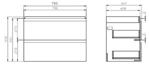 Cersanit Moduo skrinka 79.5x44.7x57 cm závesné pod umývadlo biela S590-008-ECO