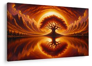 Obraz – Strom v krvavom slnku (90x60 cm)