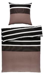 POSTEĽNÁ BIELIZEŇ, satén, hnedá, čierna, 155/220 cm Janine - Online Only bytové doplnky, Online Only