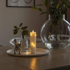Vosková LED sviečka krém jantár 17,8cm