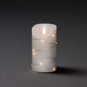Vosková LED sviečka biela, teplá biela, Ø 7,5cm