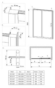 Deante Cynia sprchové dvere 140 cm posuvné KTC_014P