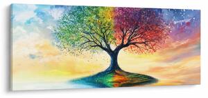 Obraz – Maľovaný strom ročných období (120x50 cm)