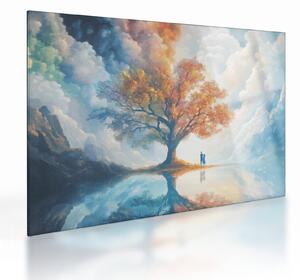 Sklenený obraz – Strom života a lásky (70x50 cm)