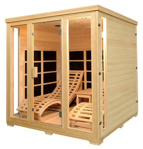 Infračervená sauna/ tepelná kabína Billund s dvojitým vykurovacím systémom a drevom Hemlock