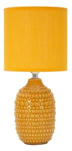 Keramická stolová lampa v horčicovej farbe s textilným tienidlom (výška 30,5 cm) Points – Mauro Ferretti