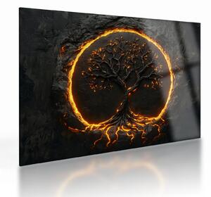 Sklenený obraz – Strom života v láve II. (70x50 cm)