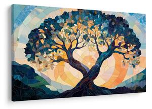 Obraz – Mozaika – slnko a strom II. (90x60 cm)