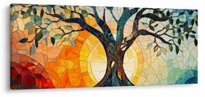 Obraz – Mozaika – slnko a strom I. (120x50 cm)