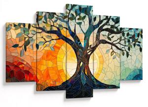 Obraz – Mozaika – slnko a strom I. (150x105 cm)