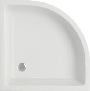 Cersanit Basic sprchový kút so sprchovou vaničkou 80x80 cm polkruhová chromová lesklé/priehľadné sklo S601-117