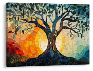 Obraz – Mozaika – slnko a strom I. (70x50 cm)