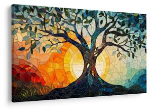 Obraz – Mozaika – slnko a strom I. (90x60 cm)