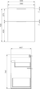 Cersanit City skrinka 59.4x44.7x72 cm závesné pod umývadlo biela S584-017-DSM