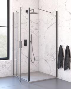 Oltens Verdal sprchové dvere 80 cm výklopné čierna matná/priehľadné sklo 21203300