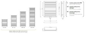 Instal Projekt Code kúpeľňový radiátor dekoratívny 129x40 cm biela COD-40/130D50