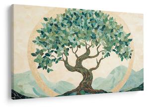 Obraz – Elegantná mozaika so stromom (90x60 cm)