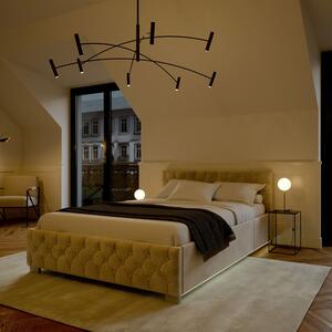 Čalúnená posteľ Nizza 180 x 200 cm s LED osvetlením v béžovej farbe
