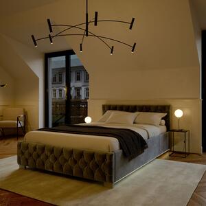 Čalúnená posteľ Nizza 120 x 200 cm s LED osvetlením v tmavosivej farbe