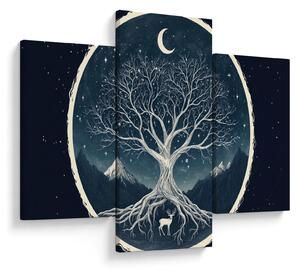 Obraz – Magický strom s jeleňom II. (90x60 cm)