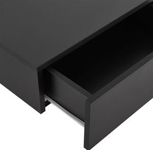 Nástenný nočný stolík 46x30x15 cm so šuflíkom, čierny