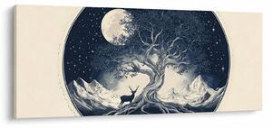 Obraz – Magický strom s jeleňom I. (120x50 cm)