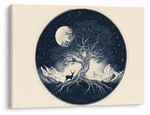 Obraz – Magický strom s jeleňom I. (70x50 cm)