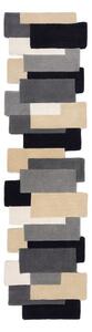 Sivý vlnený behúň 60x230 cm Collage – Flair Rugs