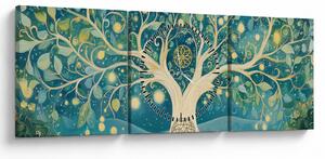 Obraz – Magický strom so špirálami (s hodinami) (90x30 cm)