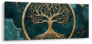 Obraz – Zlatý strom života v mramore (120x50 cm)