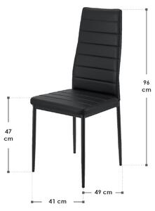 Jedálenská stolička Loja 4ks set - čierna
