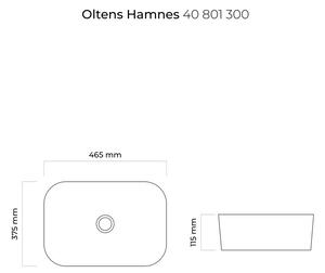 Oltens Hamnes umývadlo 46.5x37.5 cm oválny čierna 40801300