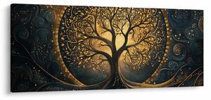 Obraz – Strom so zlatou aurou (120x50 cm)