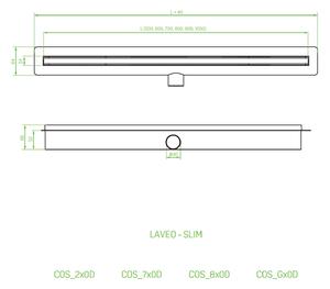 Laveo Slim lineárny odtok s mriežkou 70 cm COSG70D