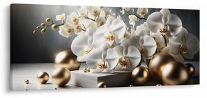 Obraz - Orchidea a zlaté gule (120x50 cm)