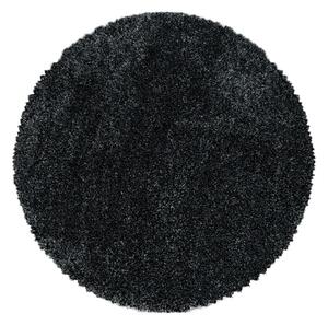 Antracitový okrúhly koberec ø 120 cm Fluffy – Ayyildiz Carpets