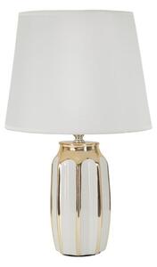 Biela/v zlatej farbe keramická stolová lampa s textilným tienidlom (výška 40,5 cm) Cassy – Mauro Ferretti