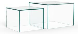 Sklenené konferenčné stolíky v súprave 2 ks 50x50 cm Dice – Actona