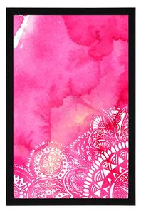 Plagát Mandala ružový akvarel - 20x30 white