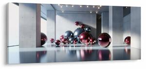 Obraz - 3D priestor s guľami II. (120x50 cm)