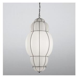 SIRU - Luster na reťazi RIVISTO 1xE27/60W/230V pr. 45 cm čierna/biela benátske sklo