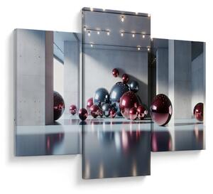 Obraz - 3D priestor s guľami II. (90x60 cm)