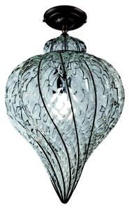 SIRU - Prisadený luster GOCCIA 1xE27/60W/230V pr. 25 cm číra/hnedá benátske sklo