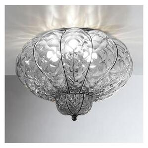 SIRU - Stropné svietidlo SULTANO 3xE14/40W/230V pr.34 cm číra/čierna benátske sklo