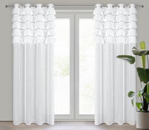 ZÁCLONA NA KRÚŽKOCH AURA 140X250 CM BIELA