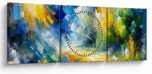 Obraz - Abstraktný slnečný deň (s hodinami) (90x30 cm)