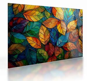 Sklenený obraz - Mozaika z listov (70x50 cm)