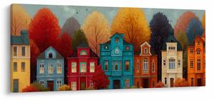 Obraz - Maľované jesenné mesto (120x50 cm)