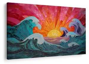 Obraz - Mozaika vĺn (90x60 cm)