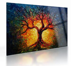Sklenený obraz - Strom života v mozaike (70x50 cm)